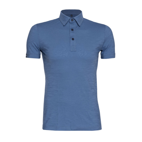sMerino 160 Polo Solida m in stahlblau für Herren von SCROC.