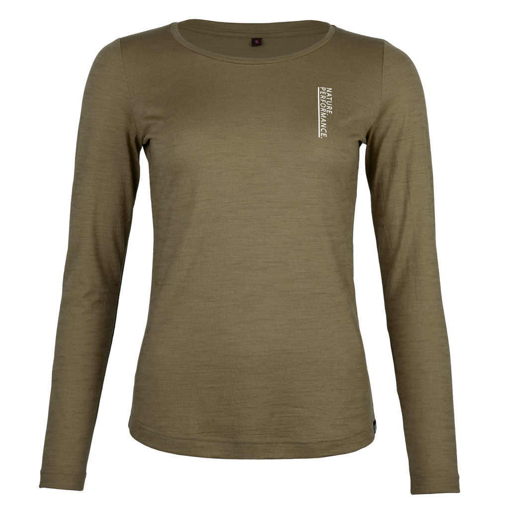 Merino Shirt 160 Eliri langarm w khaki für Damen von SCROC