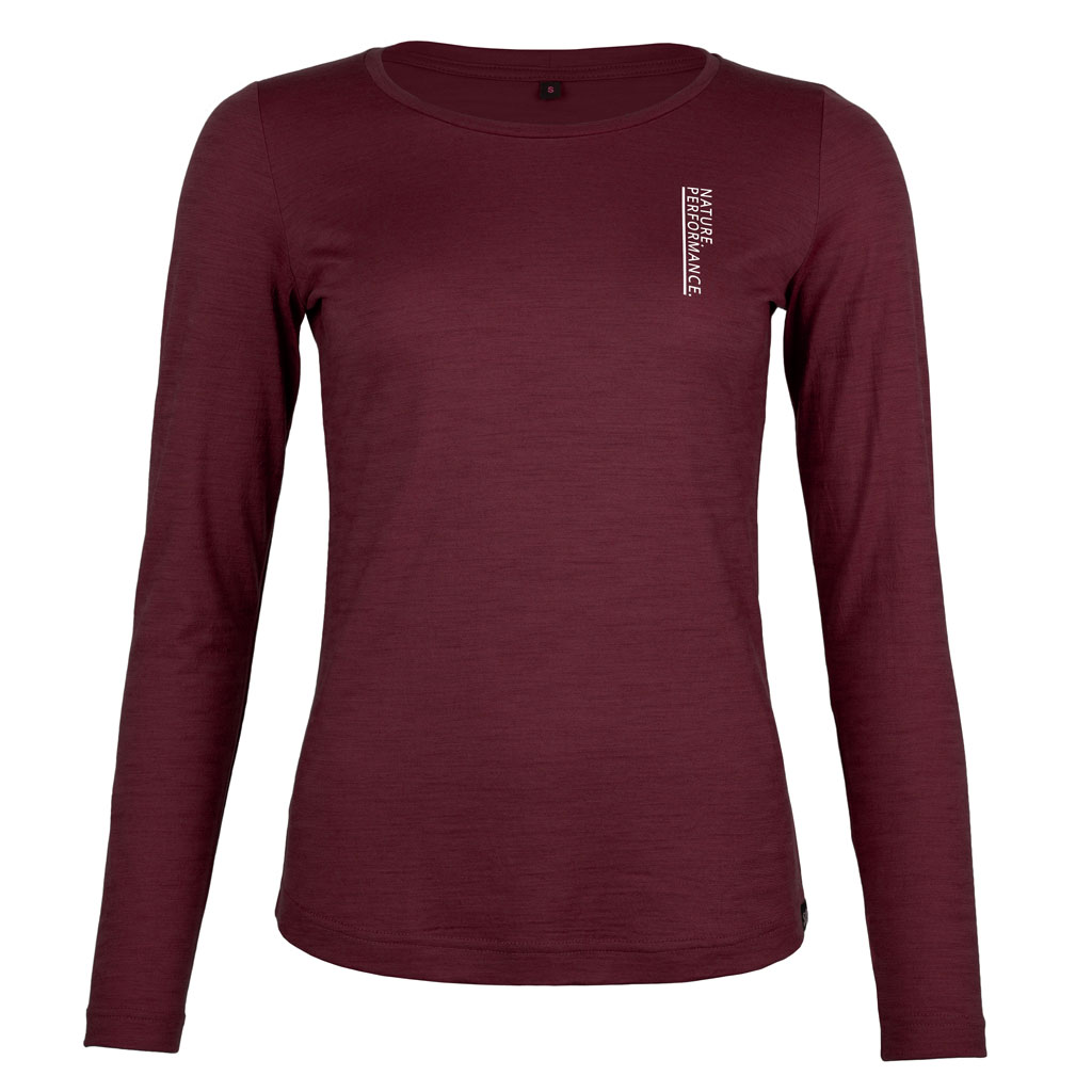 Merino Shirt 160 Eliri langarm w weinrot für Damen von SCROC