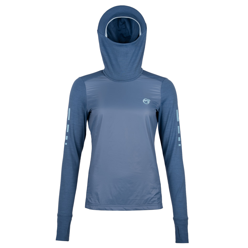 Merino Shirt langarm 220 Hela w stahlblau Damen von SCROC