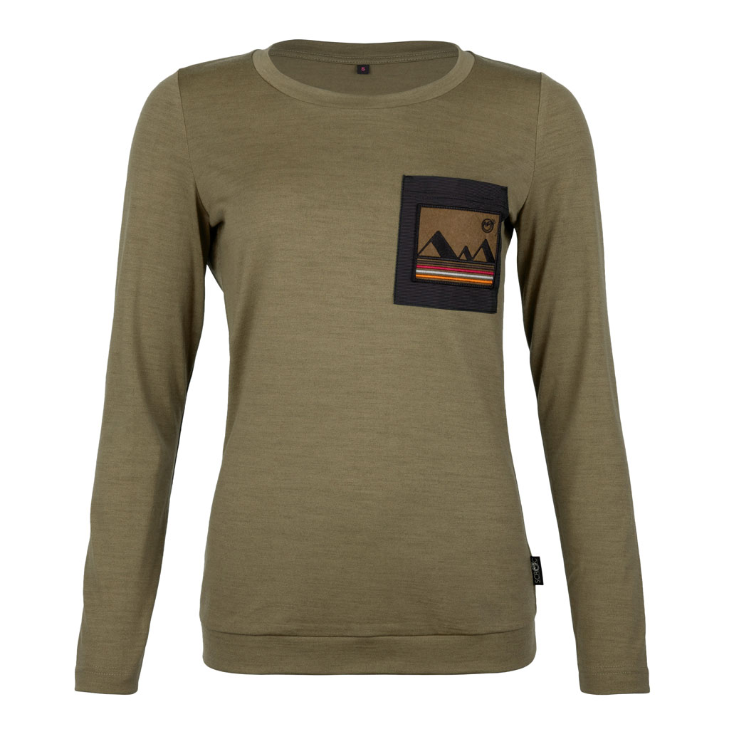 Merino Shirt 220 Sala langarm w khaki für Damen von SCROC
