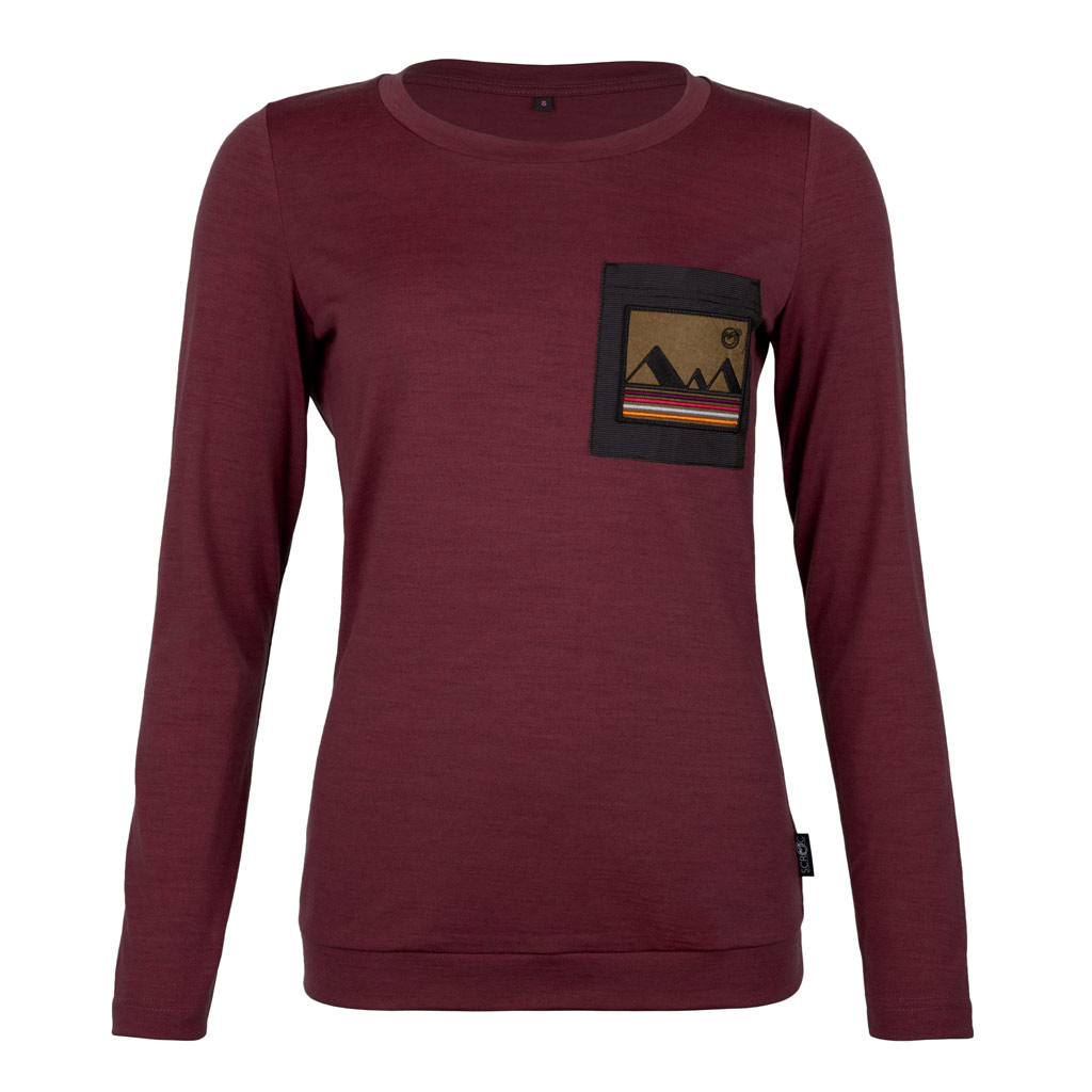 Merino Shirt 220 Sala langarm w weinrot für Damen von SCROC
