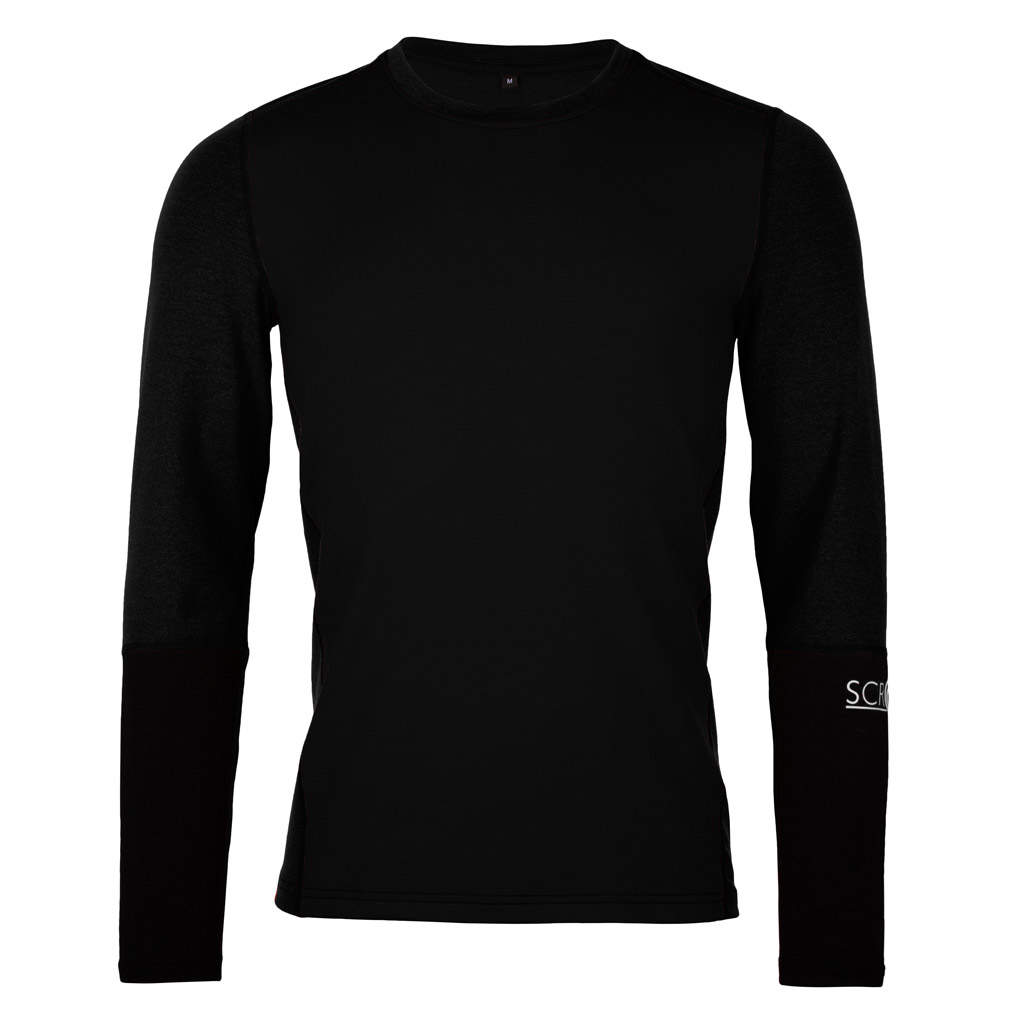 Merino Shirt langarm 190 Agi m schwarz für Herren von SCROC