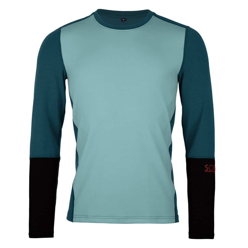 Merino Shirt langarm 190 Agi m türkis für Herren von SCROC
