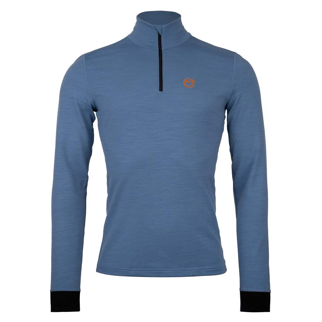 Merino Shirt langarm 190 Ruli m stahlblau für Herren von SCROC