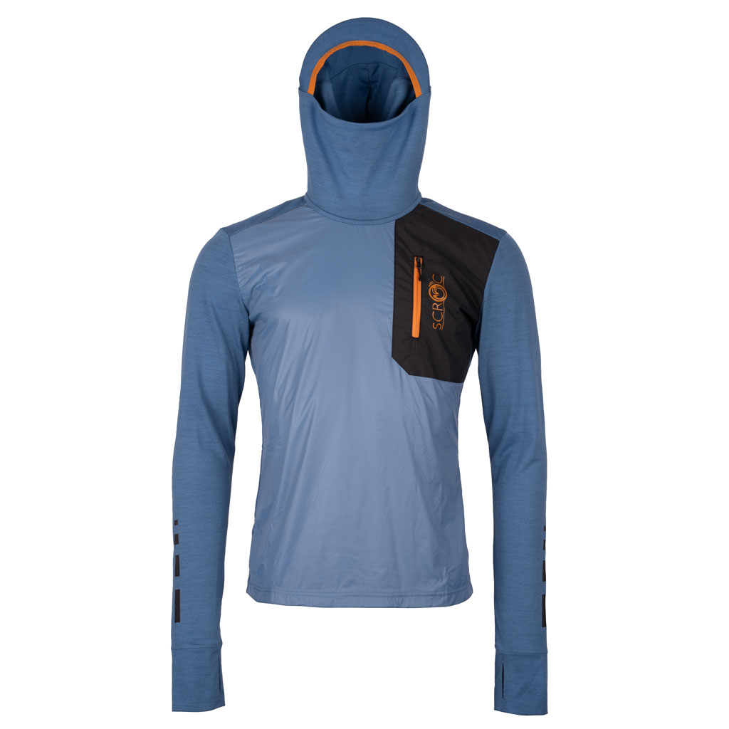 Merino Shirt langarm 220 Talio m stahlblau für Herren von SCROC