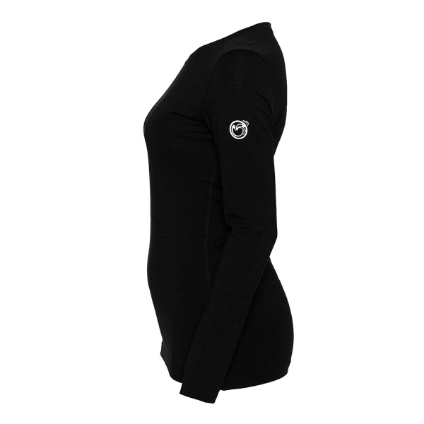 Die Mesh-Ärmel des sMerino 190 Shirt Junto langarm w schwarz für Damen verhindern das Ausweiten des Bundes.