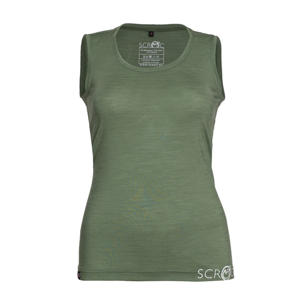 Rückansicht sCool Merino Shirt Maniko w olivgrün Damen von SCROC.