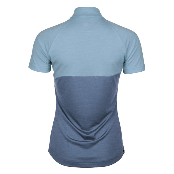 Rückansicht des sCool Merino Shirt Lerta w in stahlblau für Damen von SCROC.