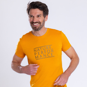 sCool Merino Shirt Peri m für Herren in mandarine mit neuem Logo Design von SCROC.