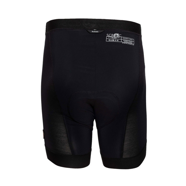 Rückansicht der sCooltec Merino Bike Shorts Bulo schwarz von SCROC.