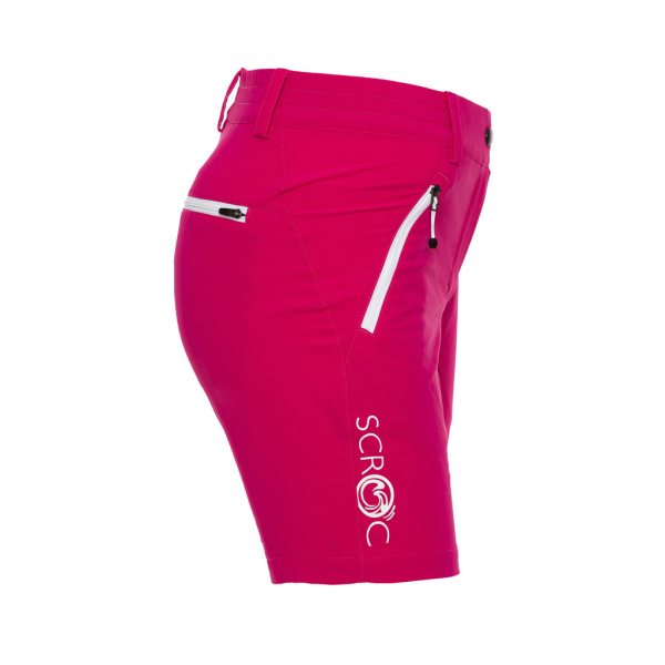 Das Logo läuft bei der sCooltec Merino Shorts Marto w pink für Damen entlang des rechten Beins.