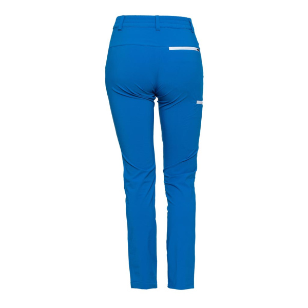 Rückansicht der leichten sCooltec Merino Hose Montaro w blau für Damen von SCROC.