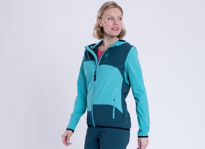 Softshelljacke Damen aus Merinowolle zum Wandern und Laufen - SCROC