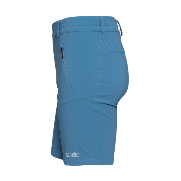 Das SCROC Logo trägst du bei der sCooltec Merino Shorts Ido eisblau für Herren am linken Bein.