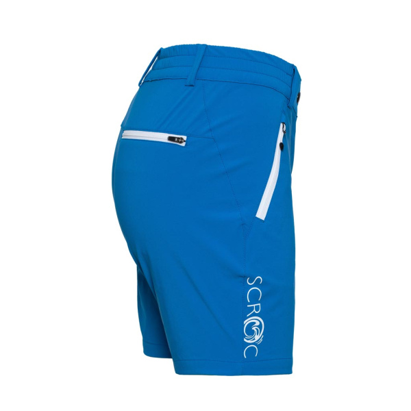 Das Logo läuft bei der sCooltec Merino Shorts Marto w blau für Damen entlang des rechten Beins.