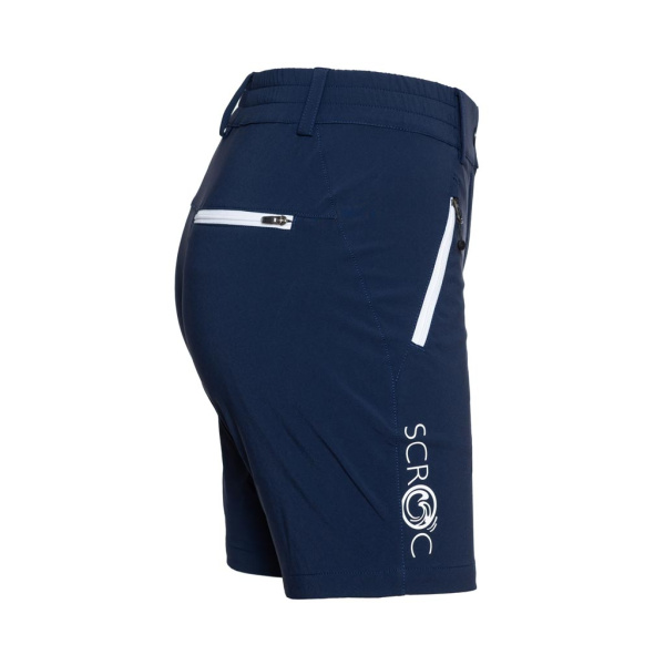 Das Logo läuft bei der sCooltec Merino Shorts Marto w dunkelblau für Damen entlang des rechten Beins.