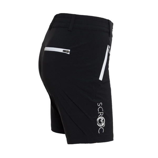 Das Logo läuft bei der sCooltec Merino Shorts Marto w schwarz für Damen entlang des rechten Beins.