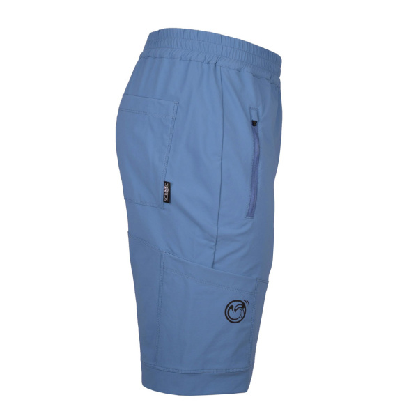 Seitenansicht der sCooltec Merino Shorts Vego m in stahlblau für Herren von SCROC.