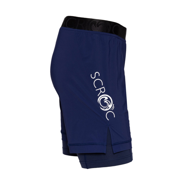 Die sCooltec Merino Trailshorts Arbo dunkelblau von SCROC sind unisex und slim fit geschnitten.