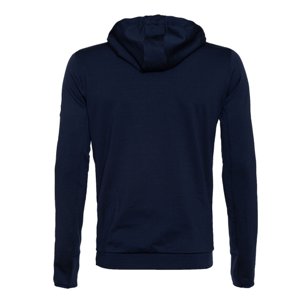 Rückansicht sFleece Merino Hoodie dunkelblau Herren von SCROC.