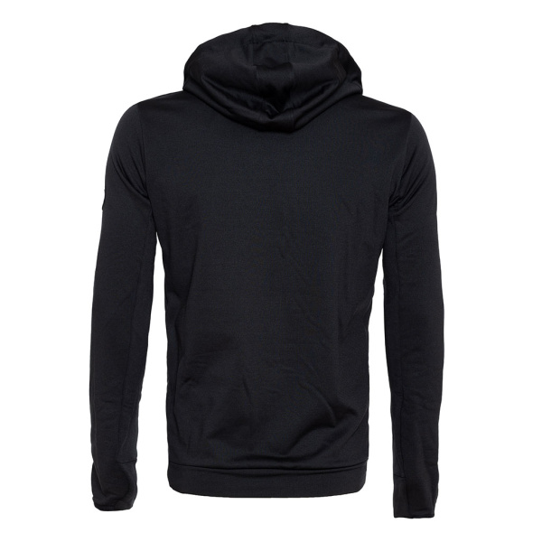 Rückansicht sFleece Merino Hoodie schwarz Herren von SCROC.