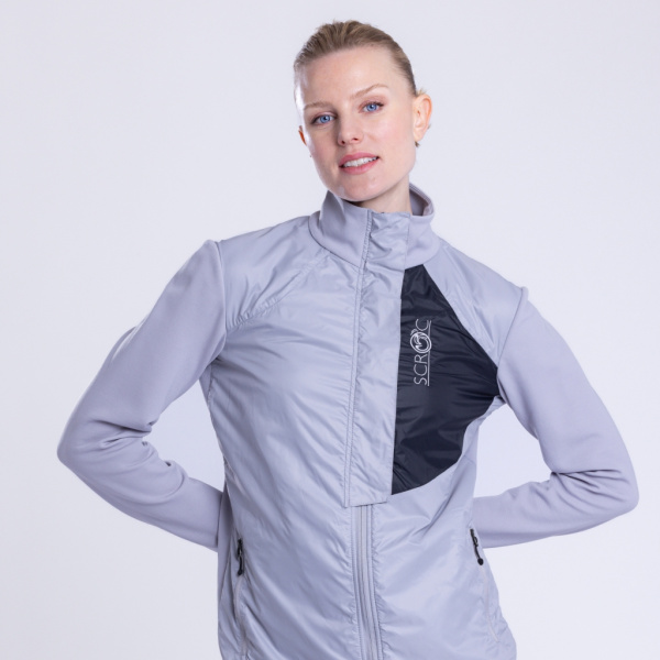 sFleece Merino Hybrid Jacke Arta w Damen in hellgrau von SCROC.