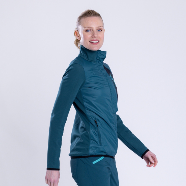 sFleece Merino Hybrid Jacke Arta w Damen in petrol von SCROC.