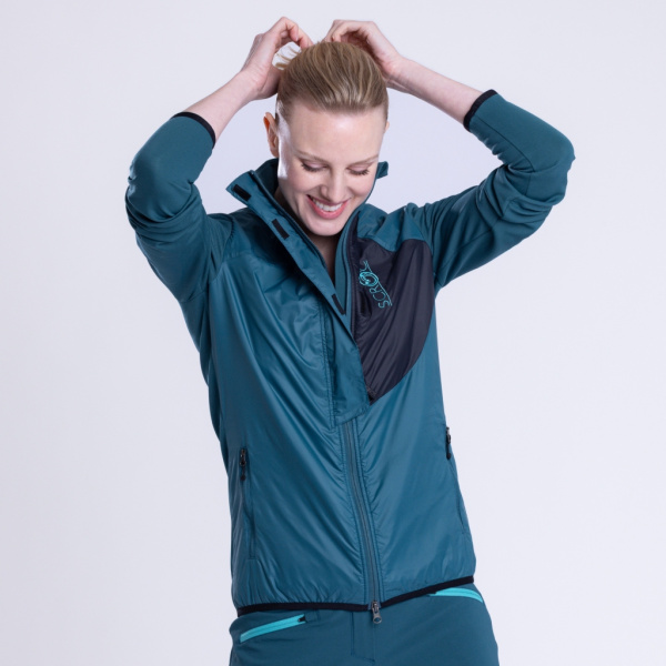sFleece Merino Hybrid Jacke Arta w Damen für Wanderungen, Laufen, Radfahren.
