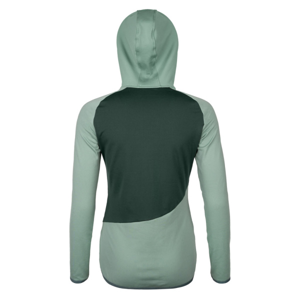 Rückansicht der sFleece Merino Jacke Aceti w in mintgrün für Damen von SCROC