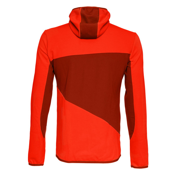 Rückansicht der sFleece Merino Jacke Menso m pistazie für Herren von SCROC.