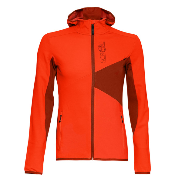 sFleece Merino Jacke Menso m blutorange für Herren von SCROC.