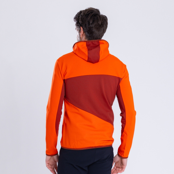 Rückansicht der sFleece Merino Jacke Menso m blutorange für Herren von SCROC.