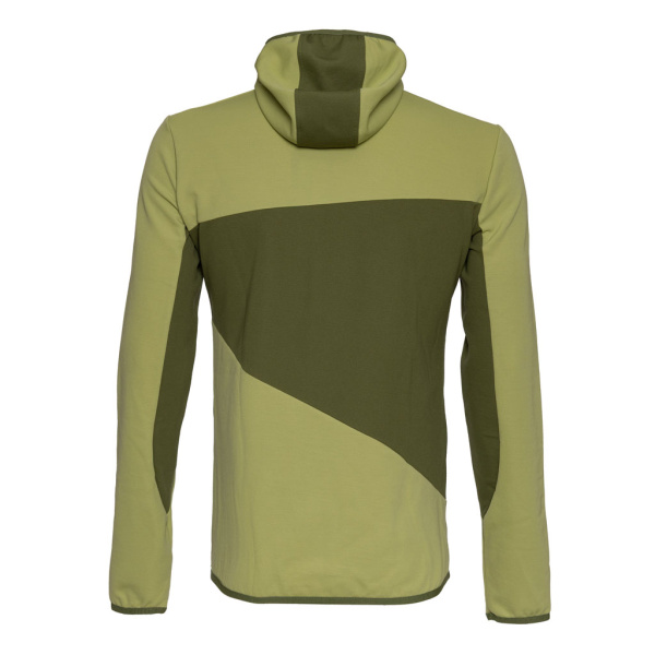 Rückansicht der sFleece Merino Jacke Menso m pistazie für Herren von SCROC.