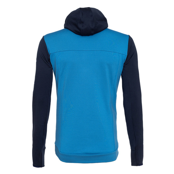 Rückansicht sFleece Merino Jacke Roka blau/dunkelblau für Herren von SCROC.