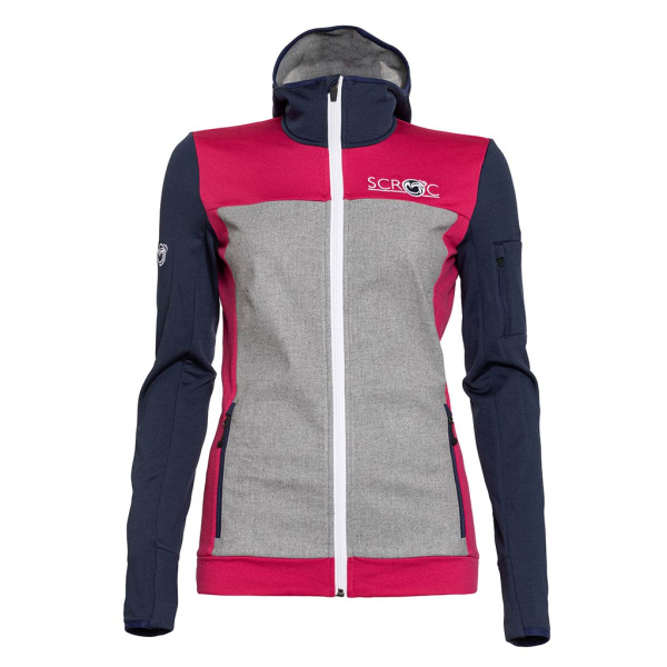 sFleece Merino Jacke Roka w pink/dunkelblau für Damen von SCROC.