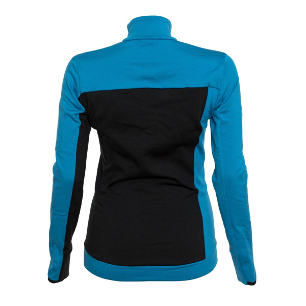 Rückansicht sFleece Merino Jacke Varma w blau/schwarz für Damen von SCROC.