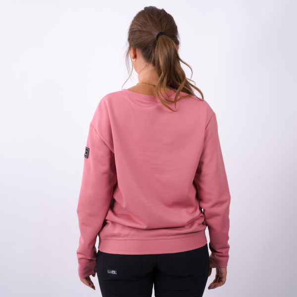 Rückansicht des sFleece Merino Sweater Lasta w altrosa Damen von SCROC