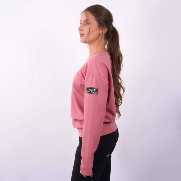 Seitenansicht des sFleece Merino Sweater Lasta w altrosa Damen von SCROC