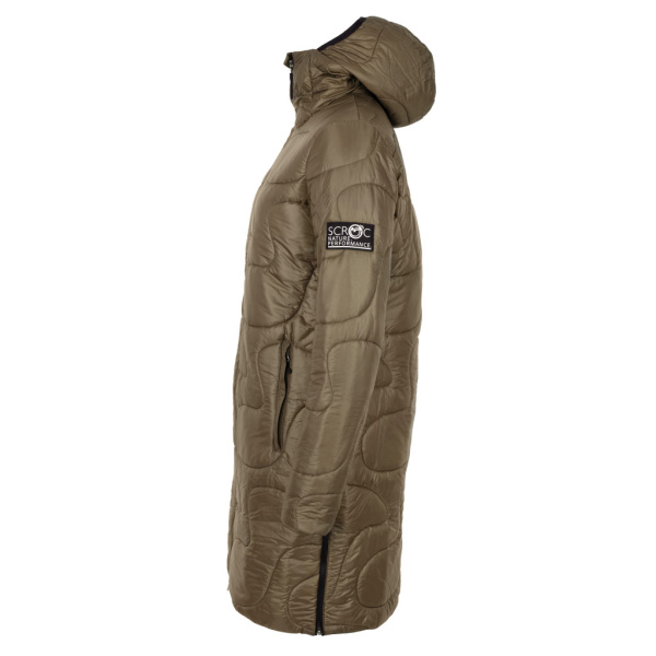 Seitenansicht des sLoft Merino Mantel Amuza w khaki für Damen von SCROC.