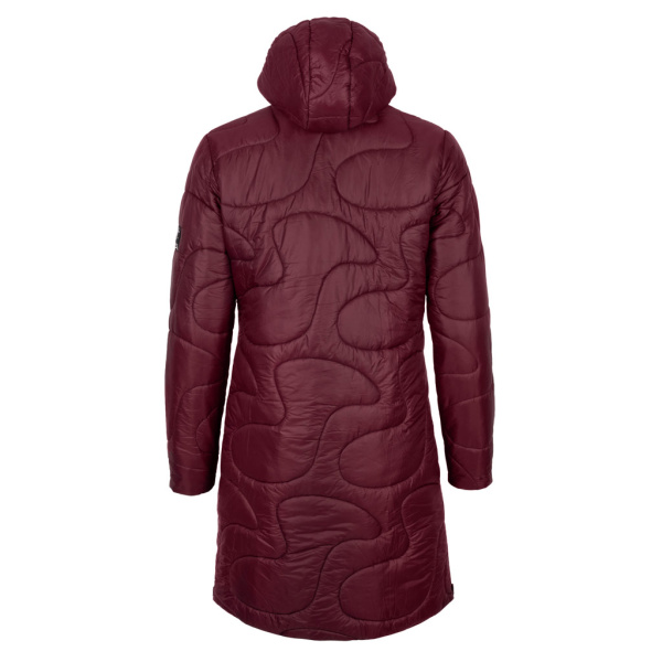 Rückansicht des sLoft Merino Mantel Amuza w weinrot für Damen von SCROC.