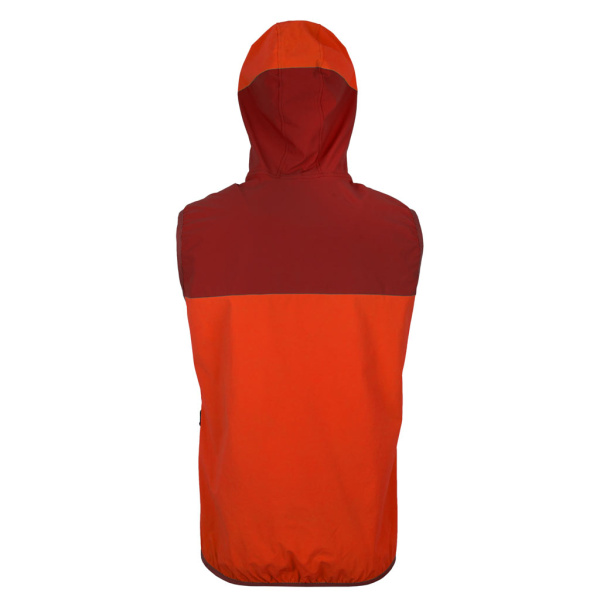 Rückansicht der sLoft Merino Weste Besto m rostbraun für Herren von SCROC.
