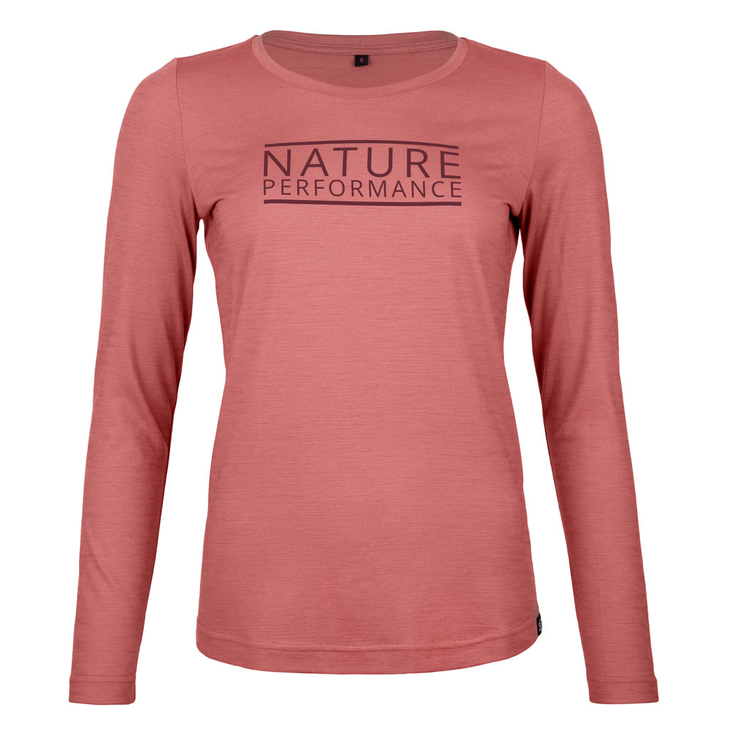 sMerino 155 Shirt Ama langarm w altrosa für Damen von SCROC
