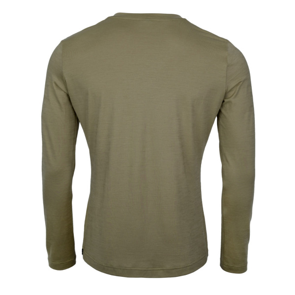 Rückansicht des sMerino 155 Shirt Ideo langarm m khaki für Herren von SCROC