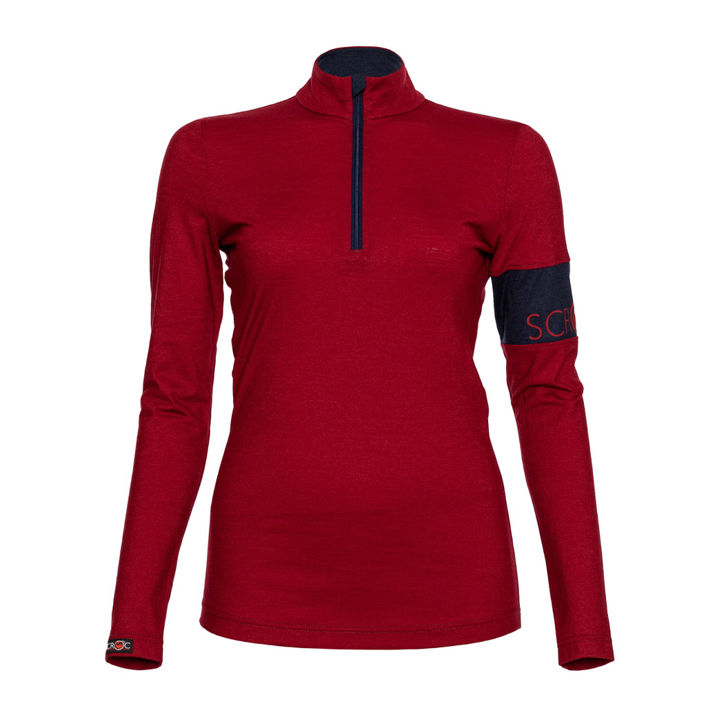 sMerino 155 Shirt Valo langarm w dunkelrot Damen von SCROC