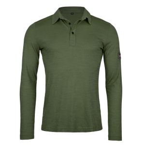 sMerino 160 Polo Prio langarm m in moosgruen für Herren von SCROC