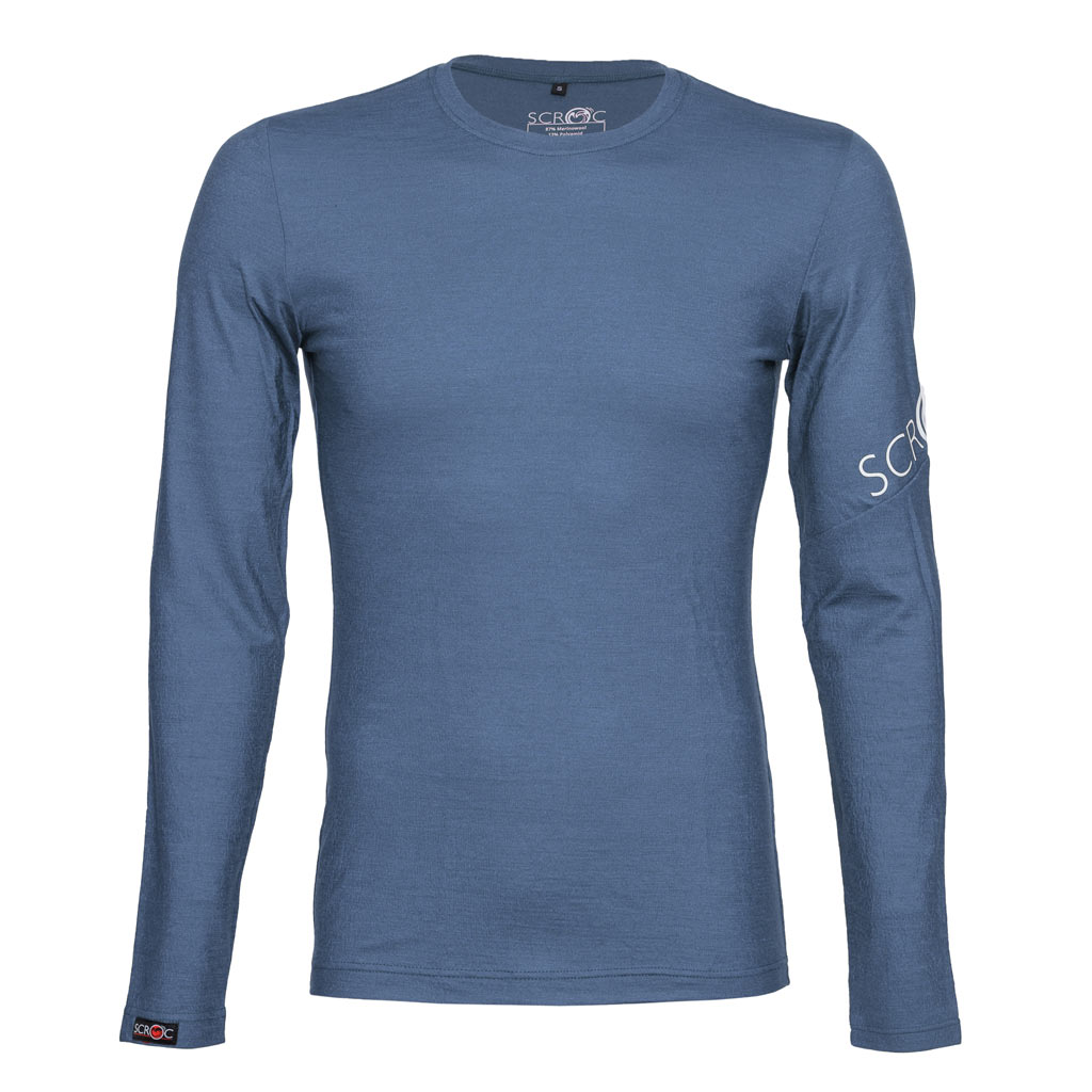 sMerino 160 Shirt Etera langarm m stahlblau Herren von SCROC