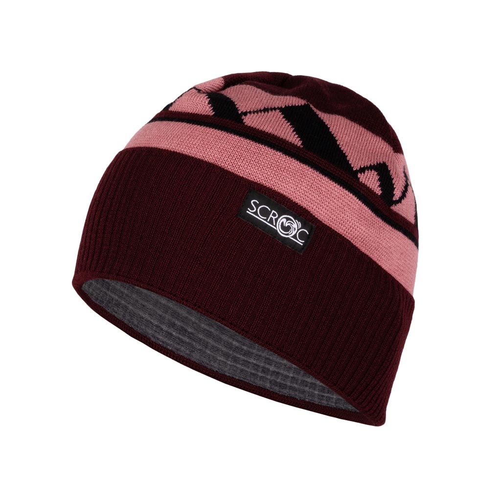 sMerino 190 Mütze Hejo u weinrot von SCROC