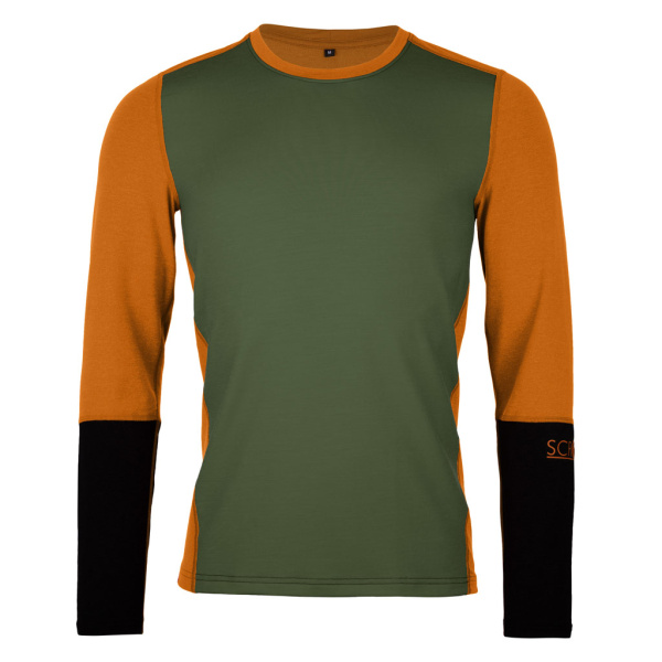 sMerino 190 Shirt Agi langarm m in moosgrün für Herren von SCROC
