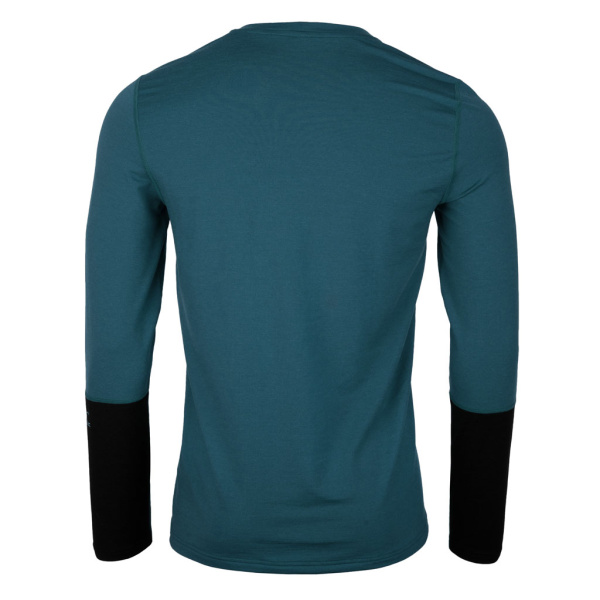 Rückansicht des sMerino 190 Shirt Agi langarm m in türkis für Herren von SCROC